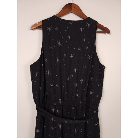 Star Wars NWT Rogue One Sleeveless Belted Jumpsuit Black Galaxy Print Size XL - Picture 10 of 13